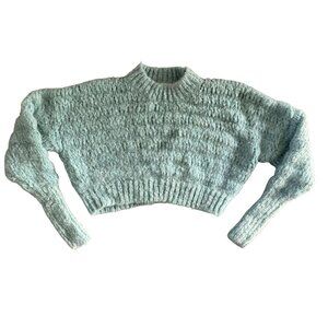 Wilfred Slouchy Cropped Mock Neck Sweater Womens‎ XS Alpaca Ribbed Soft Pastel